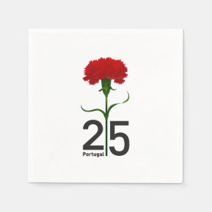 25 April, the Carnation Revolution, Portugal Napkin