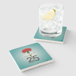 25 April, the Carnation Revolution, Portugal Stone Coaster
