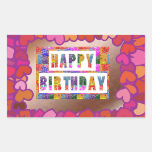 25 Artistic Decorative HAPPY BIRTHDAY Script Sticker