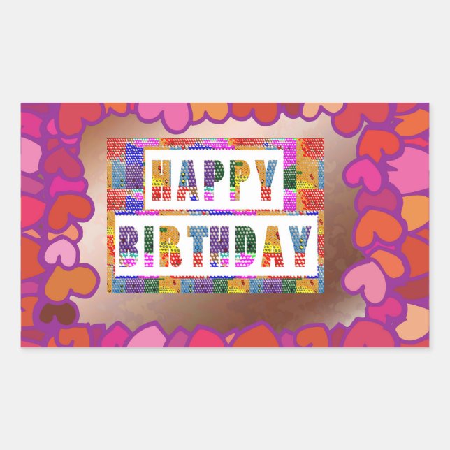 25 Artistic Decorative HAPPY BIRTHDAY Script Sticker (Front)