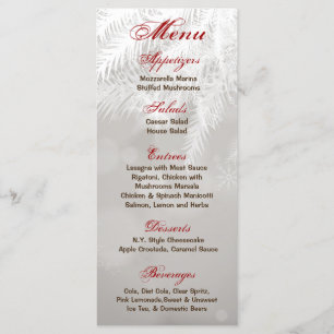25 Cartes de menu Aiguilles de pin blanc