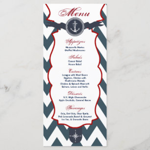 25 Cartes de menu Ancres nautiques Boussole marine