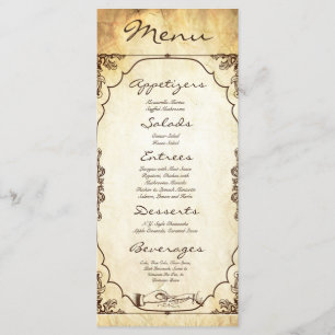25 Cartes de menu Ceremony Vintage Échange de bagu