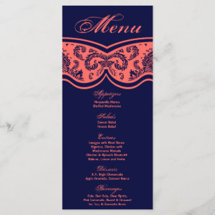 25 Cartes de menu Dentelles Damas Imprimer tissu M