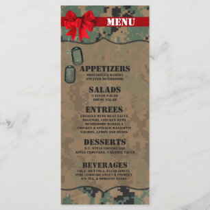 25 Cartes de menu Marine DIGITAL IMPRIMER Camo Uni