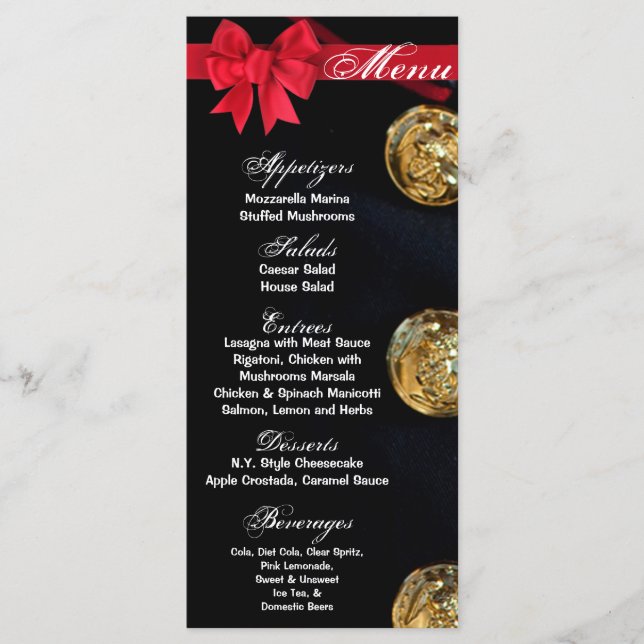 25 Cartes de menu Marine Robe Blues Uniforme Sang (Devant)