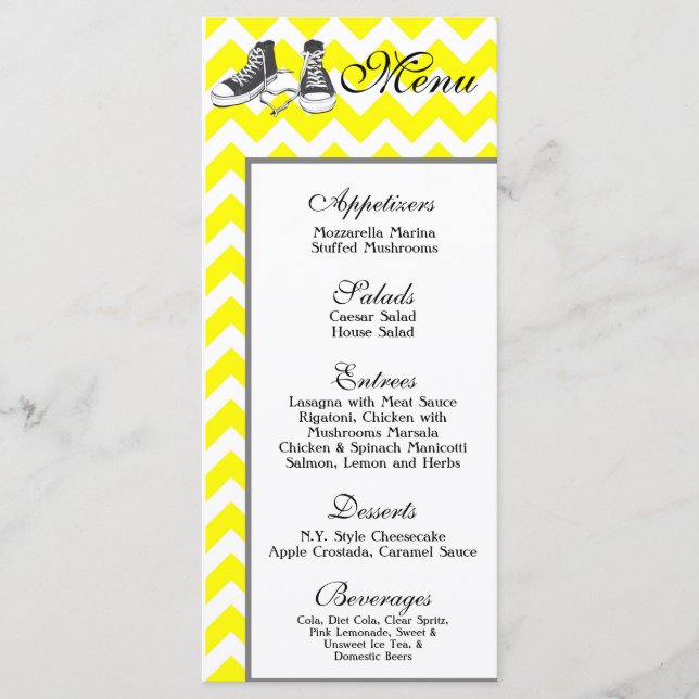 25 Cartes de menu Tissu d'impression Chevron Strip (Devant)