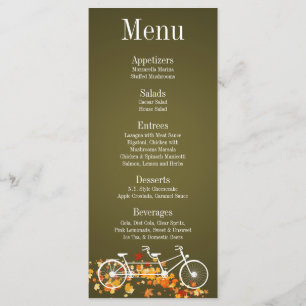25 Cartes de menu Whimsical Brown Automne Double V