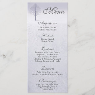 25 Cartes de menu Winter Wonderland Trees Snow Woo