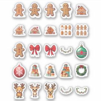 25 Christmas Custom-Cut Vinyl Stickers