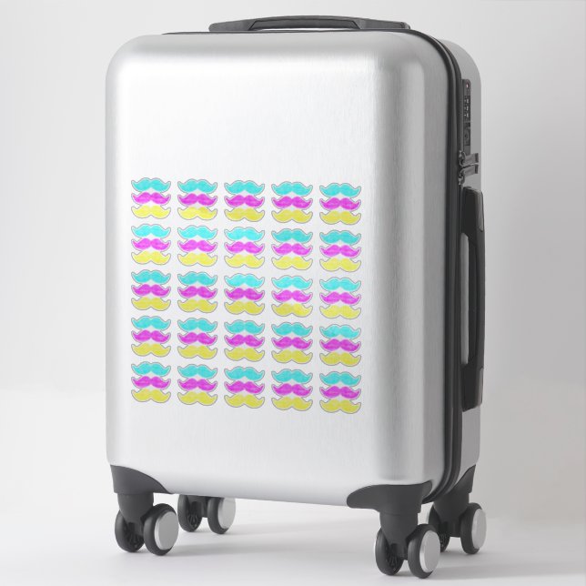 25 CMY Moustaches (letterpress style) (Suitcase)