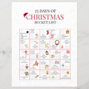 25 Days of Christmas Bucket List Art Flyer