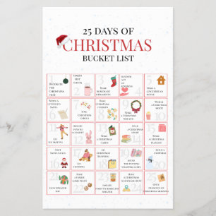 25 Days of Christmas Bucket List Art Flyer