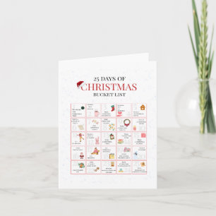 25 Days of Christmas Bucket List Art Holiday Card