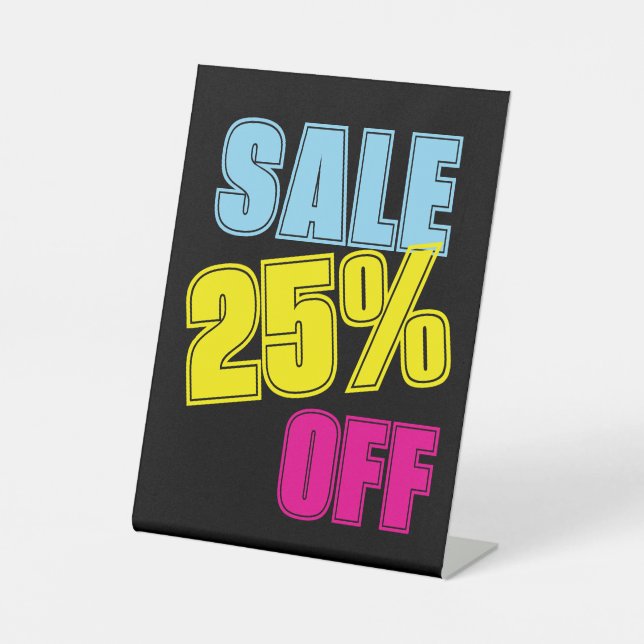 25 % de réduction sur la vente, panneau de comptoi (Recto)