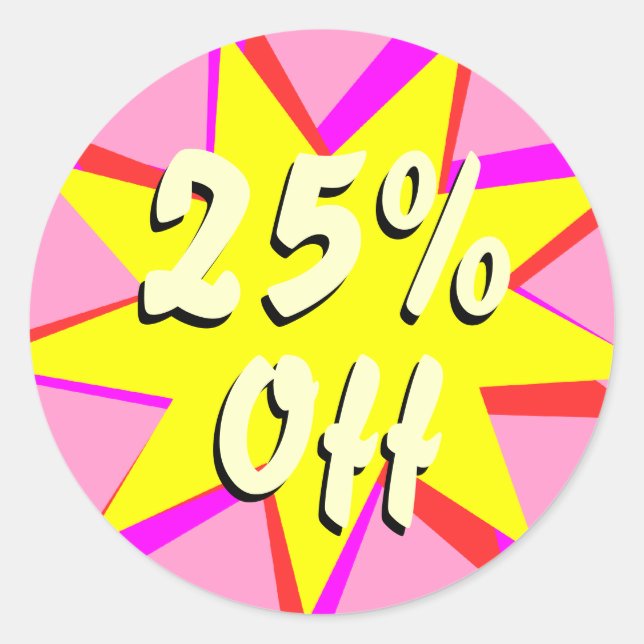 25 % De Réduction Sur Les Stickers De Vente Au Dét (Devant)