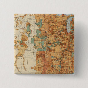 25 Density of increase of population, US, 18901900 2 Inch Square Button