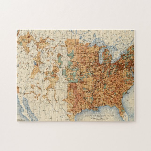 25 Density of increase of population, US, 18901900 Jigsaw Puzzle (Horizontal)
