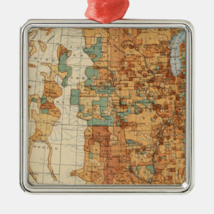 25 Density of increase of population, US, 18901900 Metal Ornament