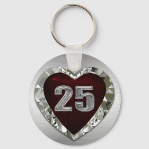 25 Diamond Heart Keychain