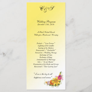25 Flower Bouquet Wedding Programs