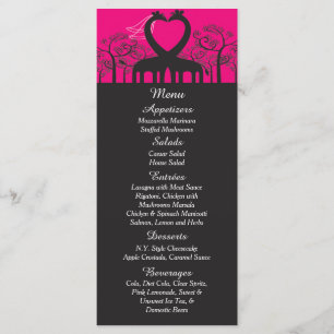 25 Hot Pink Whimsical Giraffe Reception Menu Cards