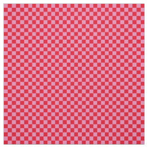 .25 Inch Checks Pink and Red Chequerboard Fabric
