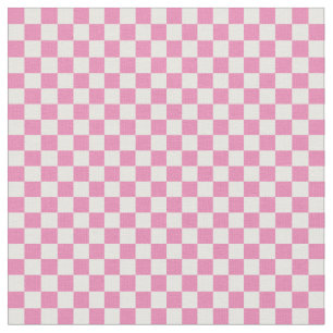 .25 Inch Checks Pink and White Chequerboard Fabric