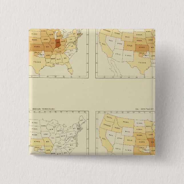 25 Interstate migration 1890 INLA 2 Inch Square Button (Front)