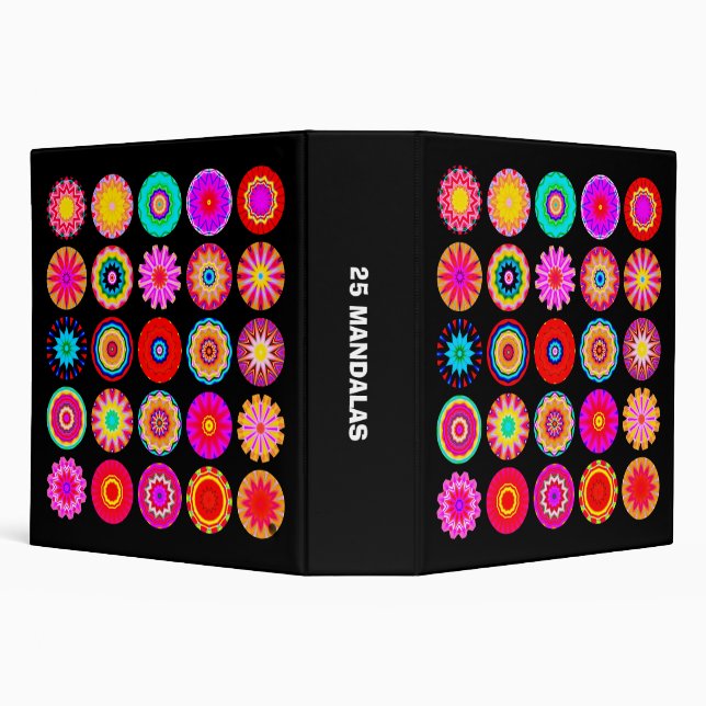 25 Kaliedoscopic Mandalas (2.0in) Binder (Background)
