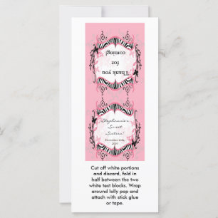 25 Lollipop Topper Girly Butterfly Zebra Print