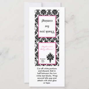 25 Lollipop Topper Hot Pink Black Damask