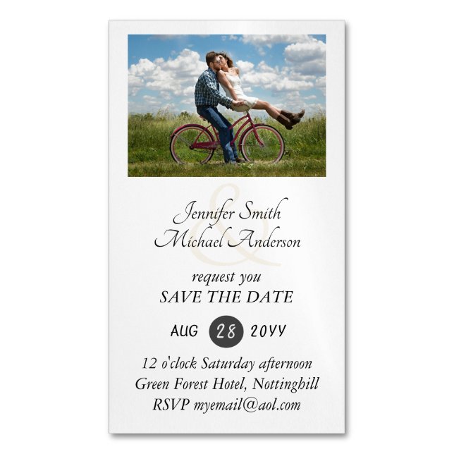 25 Magnetic PHOTO Save the Dates for less than $10 Magnetic Business Card (Front Vertical)