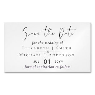 25 Magnetic Save the Dates BARGAIN! Classic White Magnetic Business Card