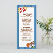25 Menu Cards All Star Blue (Standing Front)