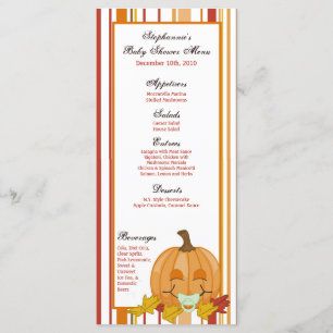 25 Menu Cards Autumn Fall Pumpkin Baby