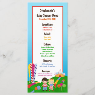 25 Menu Cards Candy Land Ice Cream Sucker Lollipop