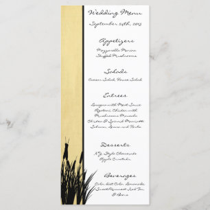 25 Menu Cards Cattail/Dragonfly Silhouette floral