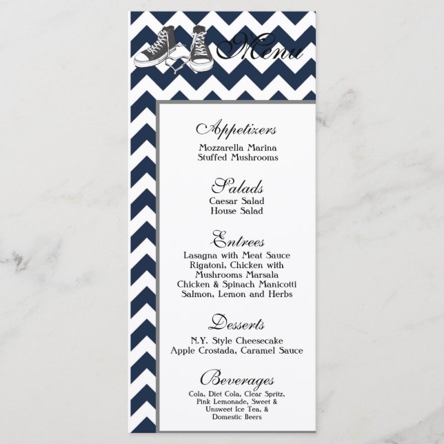 25 Menu Cards Chevron Stripe Zig Zag Print Fabric (Front)