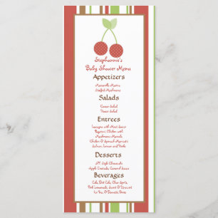 25 Menu Cards Farm Barn Animals Cherry