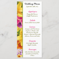 25 Menu Cards Hawaiian Colourful Exotic Flowers pi