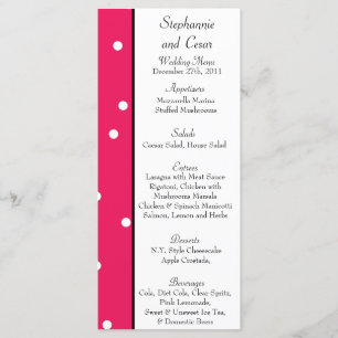25 Menu Cards Hot Pink/Black Giraffe Love