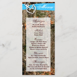 25 Menu Cards Hunting Deer Couple Doe Buck Camo
