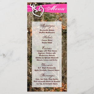 25 Menu Cards Hunting Deer Couple Doe Buck Camo