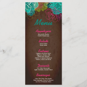 25 Menu Cards Neon Spring Floral Flower Blossom