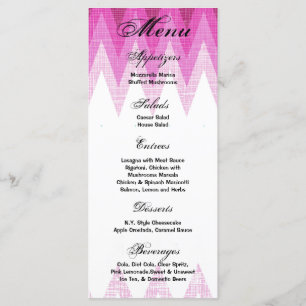 25 Menu Cards Ombre Pink Chevron