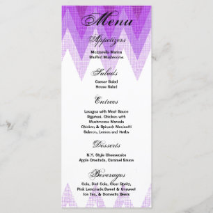 25 Menu Cards Ombre Purple Chevron