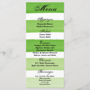 25 Menu Cards Ombre Stripe Green Line Fade Water