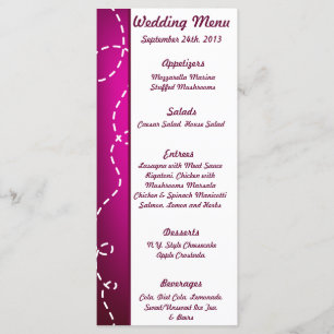 25 Menu Cards Paper Plane Purple Loop Purples