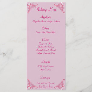 25 Menu Cards Pink/Purple Chinese Scrolls Swrils L